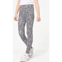 Leggings Mädchen Baumwolle bedruckt - schwarz/weiss