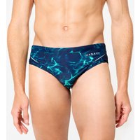 Badehose Slip Herren - 900 Tiare blau/grün