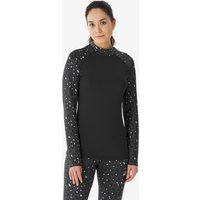 Skiunterhemd Damen warm atmungsaktiv - BL500 schwarz/Leopard
