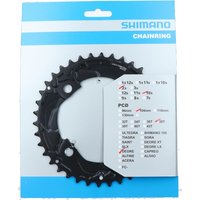 Shimano Deore FC-M617 Kettenblatt 38 Zähne - 104 mm Lochkreis, Aluminium, schwarz, für 2-fach