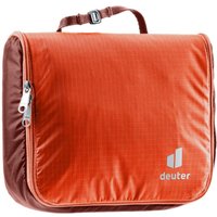 Deuter Wash Center Lite I Kulturbeutel papaya-redwood - ultraleichter Reise-Waschbeutel, ohne PFAS, kompakt, praktische Innenfächer, Haken zum Aufhängen