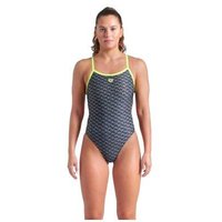Arena New Monogram Dos Challenge Badeanzug Dark Sage Multi/Artic Lime Women