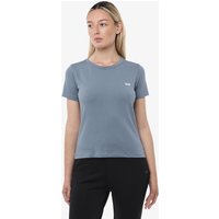 blaues Fitness-T-Shirt aus Baumwolle für Damen