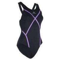 Aqua Sphere Capri-Badeanzug – Schwarz/Lila – Größe 28