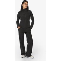 Schwarze Synthetik-Fitnesshose für Damen