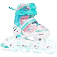 Einstellbare Rollschuhes Zoya Mint/Weiß Leuchtende LED-Räder