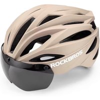 Rockbros Fahrradhelm mit Visier, abnehmbare Brille mit UV-Schutz