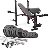 Hop-Sport Premium Bodybuilding-Set 76kg mit Bank HS-1055
