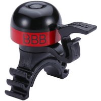 BBB MiniFit Fahrradklingel schwarz/rot - 78 dB, Messing, Schnellverschluss