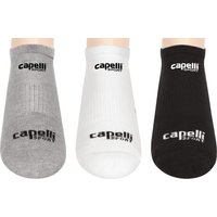 Basic kushioniert Komfort, No Show Laufsocken 3 Stück, schwarz/hellgrau/weiß