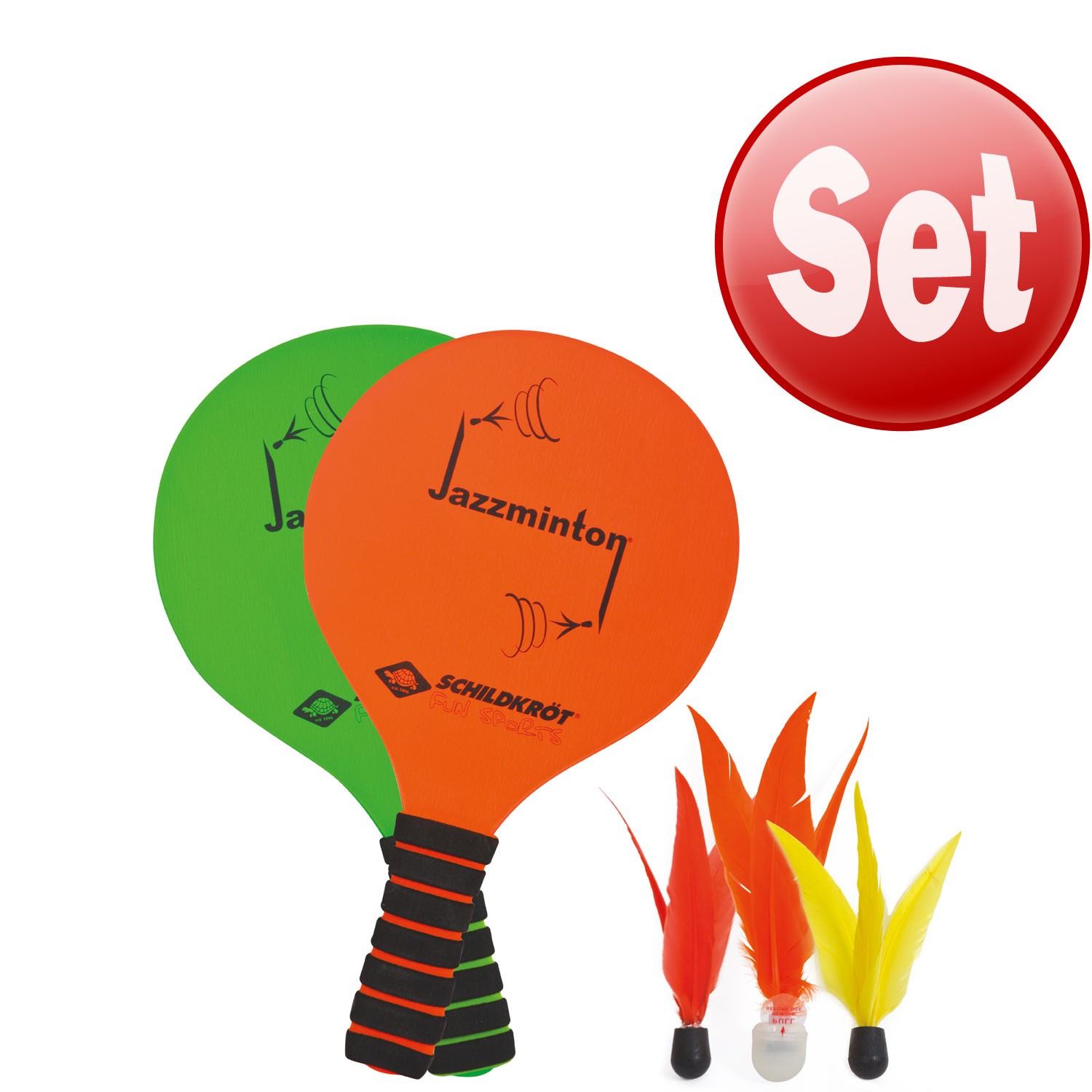 Jazzminton Set 2 Schläger und Federbälle