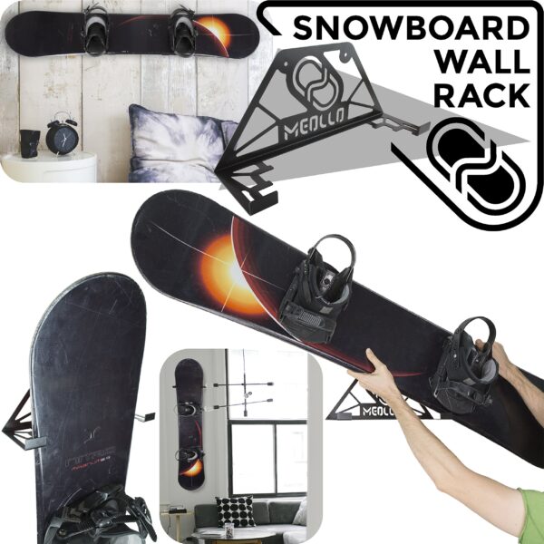 MEOLLO Snowboard wandhalterung (100% Stahl) Schwarz